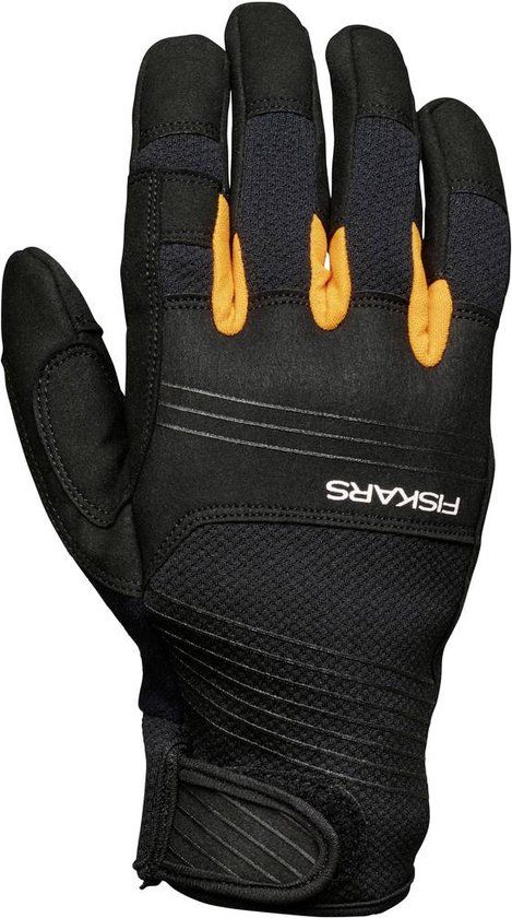 Fiskars 1071150 Bijl- en gereedschapshandschoen, maat 10, Leer, Geel/Zwart
