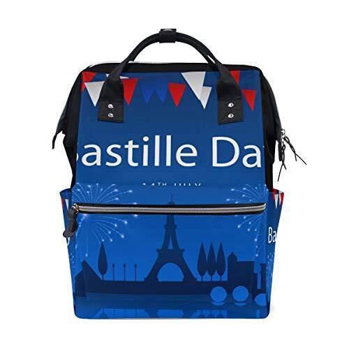 FANTAZIO Mummy Bag Rugzak Bastille Dag Frans Patroon School Tas