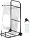 Chariot à chaises - Chariot de transport de chaises pliable - Pour suspendre 10 chaises - Capacité de charge 45 kg - Cadre en métal - Roues en caoutchouc - Noir mat