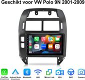 Junsun Autoradio Geschikt voor VW Polo 9N 2001-2009 - 1GB+32GB - Draadloos Carplay & Andriod Auto - 9 Inch HD TouchScreen - Bluetooth - GPS-navigatiesysteem - 9-inch Touchscreen - WiFi - Stuurwielbediening - RDS - USB
