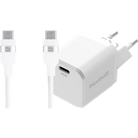 BlueBuilt Power Delivery Oplader 45W + USB C Kabel 3m Nylon Wit