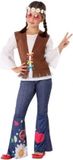 Atosa Hippie/Flower Power kostuum - meisjes - verkleedkleding jaren 60 -sixties Carnavalskleding 140
