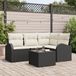 vidaXL Banc de jardin - Set - 5 pièces - Noir et Blanc - Polyrotin
