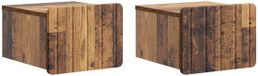 vidaXL Muurbevestigde Nachttafel Set van 2 Oud Hout