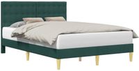 vidaXL Bedframe met hoofdeinde Donkergroen 120 x 200 cm Stof