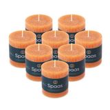 Spaas 8x Rustieke Pillarkaars 70/70 mm 25u, Oranje