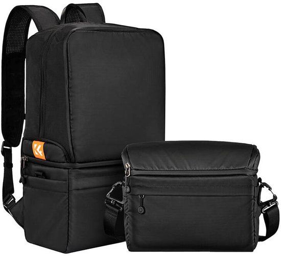 K&F Concept 2-in-1 Camera Rugzak & Schoudertas Zwart