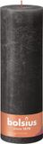 Bolsius 4 stuks antraciet rustiek stompkaarsen 300/100 (200 uur) Eco Shine Stormy Grey