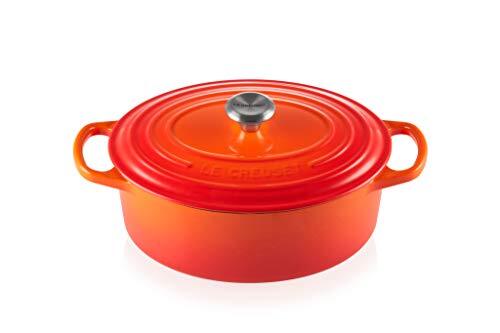 Le Creuset Handtekening Geëmailleerd Gietijzeren Ovale Braadpan Schaal met Deksel, 40 cm, 14,8 liter