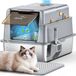 Merkloos Kattenbak RVS met geurcontrole en deksel