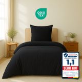 Komfortec Premium Dekbedovertrek 135x200 cm + Kussensloop 80x80 cm - 100% Microvezel - Zwart