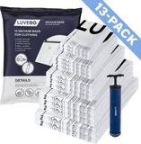Luvego Vacuumzakken Kleding & Dekbedden - 13 Stuks / 5 Maten - Reiszakken Vacuum Opbergzakken Incl. Handpomp