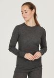 Whistler Baselayer Cerro Dames Zwart-gemêleerd Merinowol/Lyocell Ronde Hals Lange Mouw