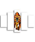 Homemania Wandfoto Feline, 5 dieren, woonkamer, meerkleurig, 95 x 0,3 x 60 cm HM205MDF044, MDF