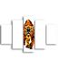 Homemania Wandfoto Feline, 5 dieren, woonkamer, meerkleurig, 95 x 0,3 x 60 cm HM205MDF044, MDF