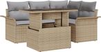 vidaXL Tuinbank Set 2 zitplekken Beige Polyrattan