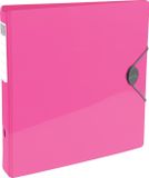 Exacompta Iderama ordner, uit PP, rug van 7,5 cm, met rugetiket en elastosluiting, roze