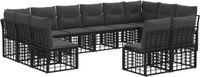 vidaXL - Bank loungeset - Polyester - Zwart en donkergrijs - 12 zitplekken