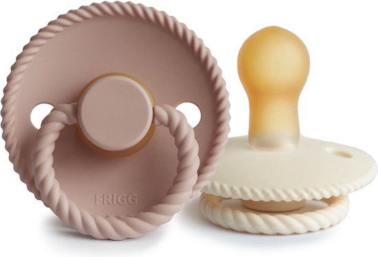 FRIGG Fopspeen Rope Blush/Cream T2 6-18mnd (2 stuks)