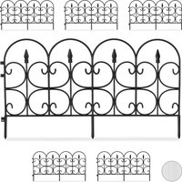 Relaxdays Perkhekje Kunststof - Borderrand - Sierhekje - Decoratief - 30 cm Hoog - 4 Meter - Zwart