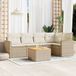 Maison Exclusive - Ensemble de meubles de jardin 6 pièces avec canapé et coussins, beige, en polyrotin