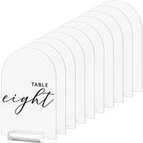 15x7 Inch Frosted Arch Acryl Bord Met Clear Stand - 10 Pack Blank Boog Tafelborden Met Houder Voor Bruiloft Tafel Nummer Menu Bar Lijst
