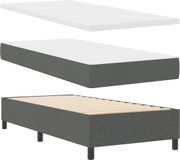 vidaXL Boxspringbed met matras, donkergrijs, 90 x 200 cm, gestoffeerd