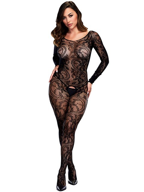 Baci Lingerie Longsleeve kruisloze bodystocking Maat: Queen Size