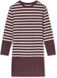 Schiesser Nachthemd Lang Dames Cacaobruin Gestreept Katoen/Polyester