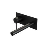 Brauer Black Edition Inbouw Wastafelmengkraan met Rechte Uitloop en Afdekplaat Model A2 Mat Zwart