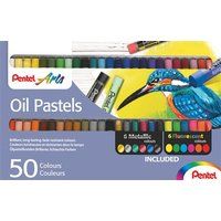 Pentel PHN oliepastels - 50 kleuren inclusief metallic en neon (Pack van 50 - verschillende kleuren)