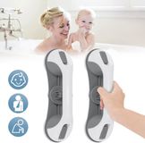 OEM Hong Kong Baijing Technology Limited Handgreep met Zuignap - 2 stuks - Douchegreep - Wandbeugel - Max. 110 kg - Kunststof - 28 cm - Grijswit