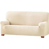 ECOMMERC3 Bi-elastische jacquard bankhoes, maat 4-zits, volledige bescherming, ademend en precies passend, ecru