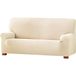 ECOMMERC3 Bi-elastische jacquard bankhoes, maat 4-zits, volledige bescherming, ademend en precies passend, ecru