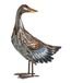 Dehner Decoratieve figuur eend, tuindecoratie vorstbestendig, decoratieartikel indoor/outdoor, ca. 30 x 44 x 16 cm, metaal, zilver/bruin
