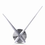 Lafocuse 3D Klokwijzers XXL, DIY moderne stille klok van metaal zilver, uurwerk met wijzers, zelfbouw wandklok decoratie voor woonkamer, restaurant, kantoor
