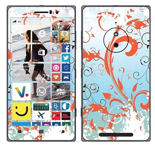 Royal Sticker Royal Muurtattoo RS. 98422 zelfklevend voor Nokia Lumia 830, motief Flowers in Sun