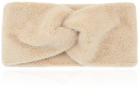 LGT JWLS Zachte Gebreide Hoofdband met Vachtachtige Look - Heerlijk Zacht - Beige