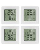 Carehabi 4 stuks luchtvochtigheidsmeter thermometer binnen mini LCD digitale thermometer hygrometer meter meter meter voor babykamer, seniorenkamer, werkkamer, wijnkelder enz