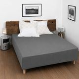 Home Linge Passion Hoeslaken, 100% katoen, 57 draden/cm², 180 x 200 cm, donkergrijs