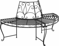 vidaXL Boombank halfrond Ø160 cm staal zwart