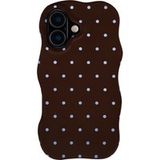 Selencia Vivid Wavy Backcover met MagSafe voor de Apple iPhone 17 - Happy Dots Chocolate