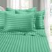 Elegant Comfort 6-delige beddengoedset, zachte en comfortabele hotelkwaliteit microvezel 1500 hoeslakens, diepe zak, kreukvrij, damast gestreept, California kingsize, groenblauw