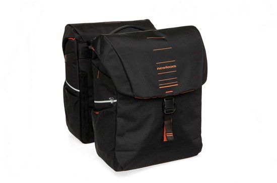 New Looxs ® Vigo Double MIK 2.0 - Double Pannier - Suitable for Electric Bikes - Recycled Material - 40 Liters - Black - Orange