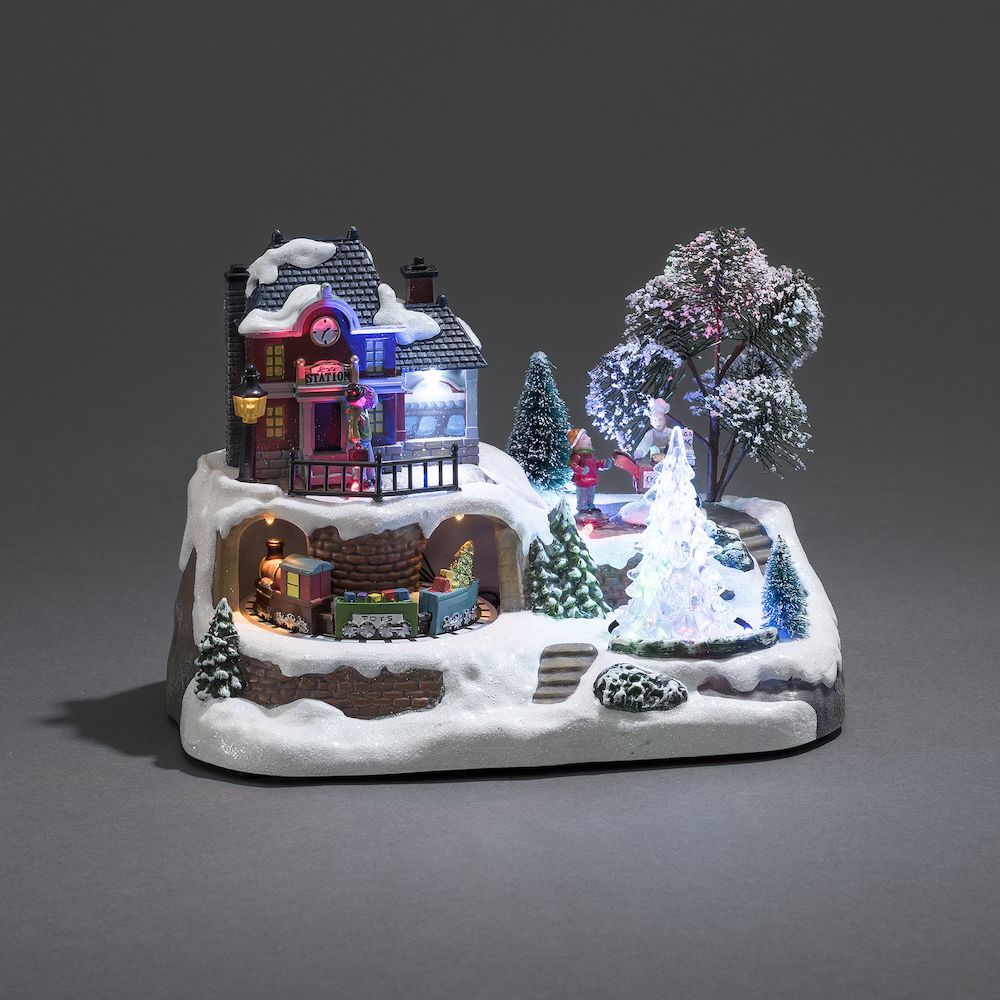 Konstsmide Kerstdecoratie Treinstation Led - 11 LEDs - 1.5W - Wit