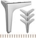 GV Solutions 4 STKS Metalen Meubelbenen Sofa Poten - Zilver - 6 inch
