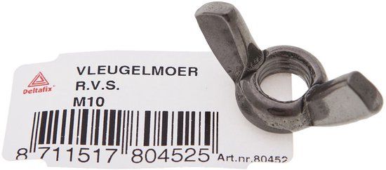 Deltafix Vleugelmoer m10 rvs
