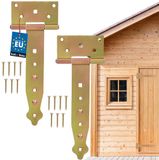 KOTARBAU® 2 stuks Schuurdeur Scharnieren, Verzinkt Staal, 200 mm, Goud, T-Scharnier