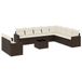 vidaXL Loungeset met Kussens, Poly Rattan, Bruin