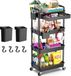 Ibenzoa® Chariot de rangement multifonctionnel à quatre couches avec tiroir coulissant